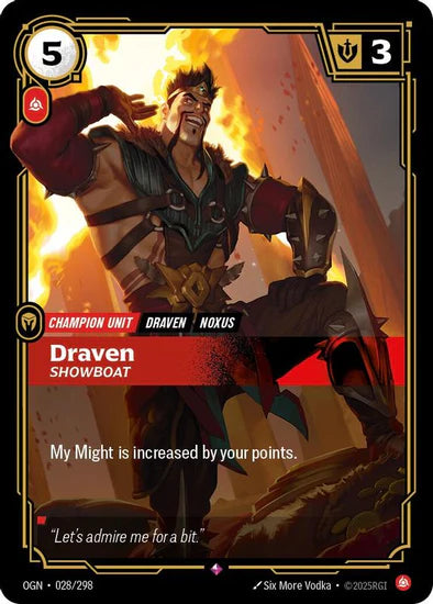 Draven - Showboat - (028/298) - Riftbound: Origins
