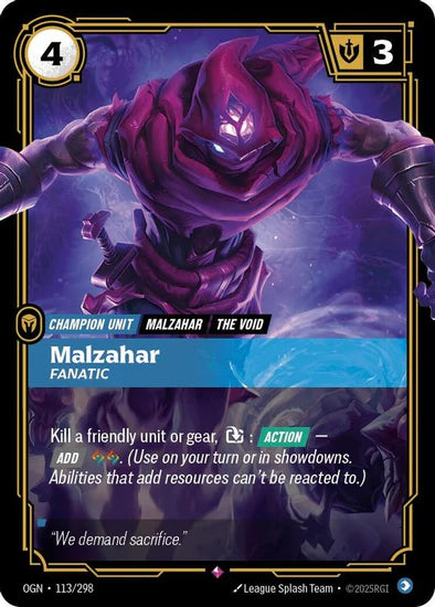 Malzahar - Fanatic - (113/298) - Riftbound: Origins