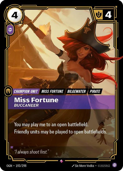 Miss Fortune - Buccaneer - (193/298) - Riftbound: Origins