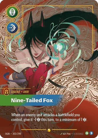 Ahri - Nine-Tailed Fox (Overnumbered) - (303/298) - Riftbound: Origins