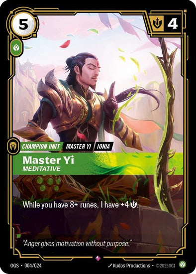Master Yi - Meditative - (004/024) - Riftbound: Origins: Proving Grounds