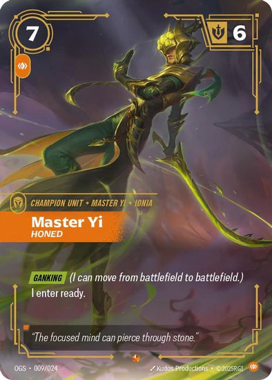 Master Yi - Honed - (009/024) - Riftbound: Origins: Proving Grounds