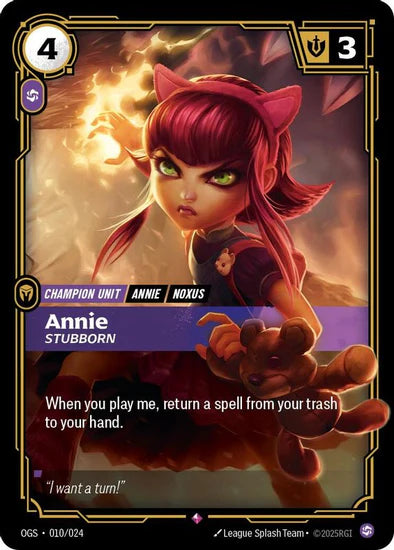 Annie - Stubborn - (010/024) - Riftbound: Origins: Proving Grounds