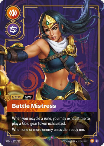 Sivir - Battle Mistress - (203/221) - Riftbound: Spiritforged