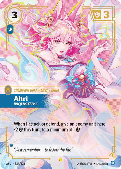 Ahri - Inquisitive (Overnumbered) - (227/221) - Riftbound: Spiritforged