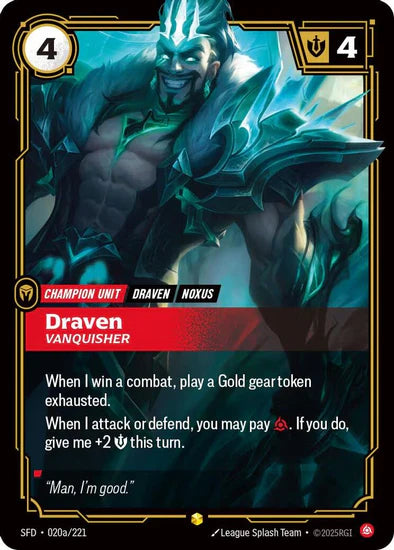 Draven - Vanquisher (Alternate Art) - (020a/221) - Riftbound: Spiritforged