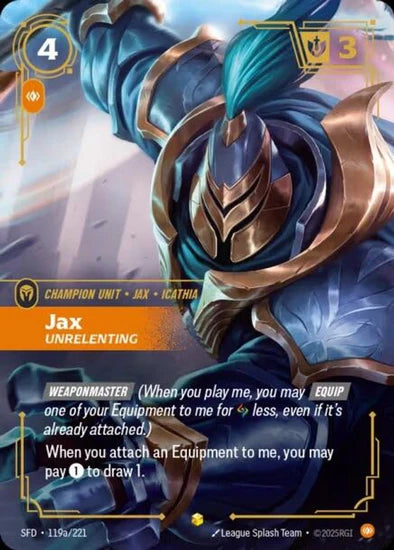 Jax - Unrelenting (Alternate Art) - (119a/221) - Riftbound: Spiritforged