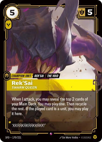 Rek'Sai - Swarm Queen - (170/221) - Riftbound: Spiritforged