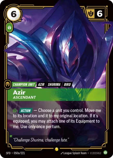 Azir - Ascendant (Alternate Art) - (050a/221) - Riftbound: Spiritforged