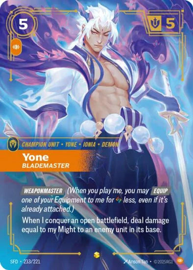 Yone - Blademaster (Overnumbered) - (233/221) - Riftbound: Spiritforged