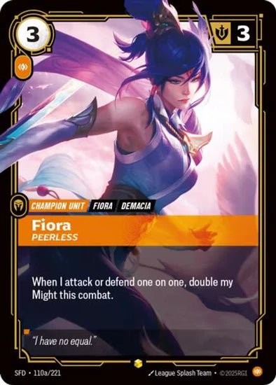 Fiora - Peerless (Alternate Art) - (110a/221) - Riftbound: Spiritforged
