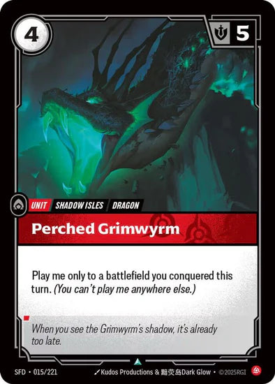 Perched Grimwyrm - (015/221) - Riftbound: Spiritforged