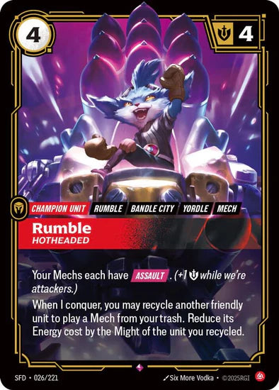 Rumble - Hotheaded - (026/221) - Riftbound: Spiritforged