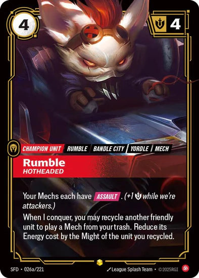 Rumble - Hotheaded (Alternate Art) - (026a/221) - Riftbound: Spiritforged