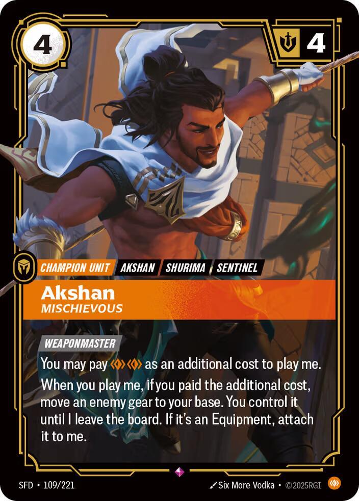 Akshan - Mischievous - (109/221) - Riftbound: Spiritforged