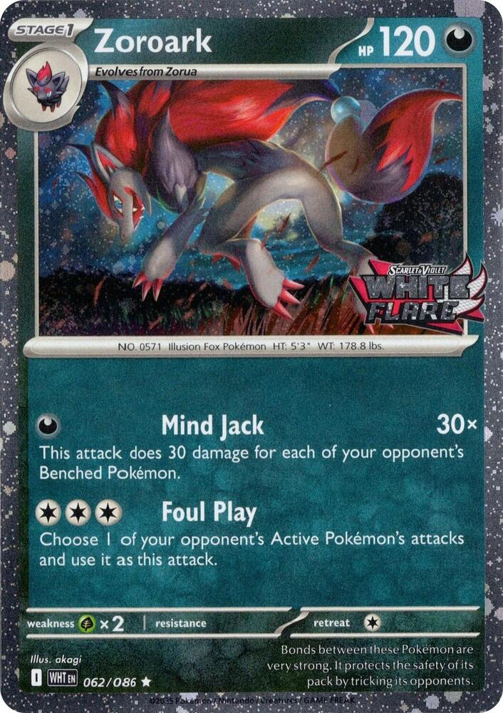 Zoroark (062/086) (White Flare Stamped) [Miscellaneous Cards]