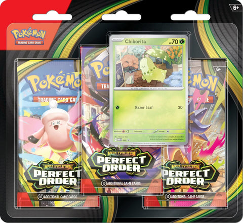 Pokémon - Mega Evolution: Perfect Order - 3 Pack Blister (Chikorita)
