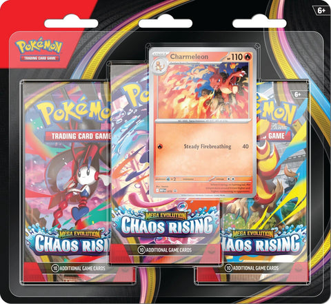 Pokemon: Mega Evolution - Chaos Rising - 3 Pack Blister (Charmeleon)