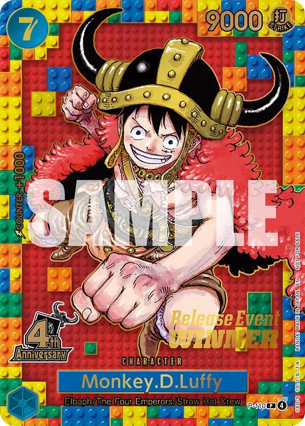 Monkey.D.Luffy (4th Anniversary) (Winner) [One Piece Promotion Cards]
