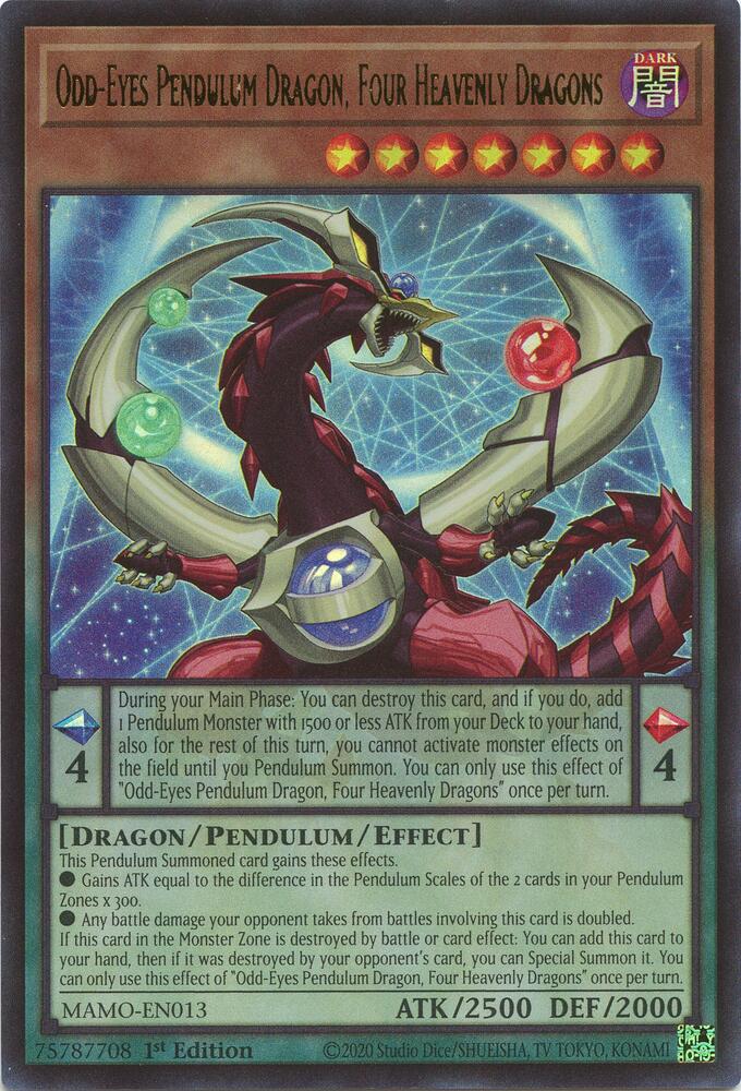 Odd-Eyes Pendulum Dragon, Four Heavenly Dragons [MAMO-EN013] Ultra Rare