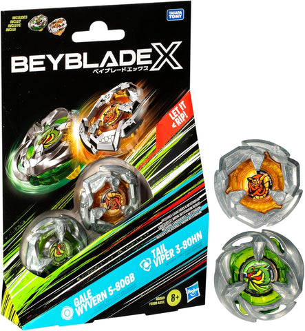 Beyblade X - Gale Wyvern 5-80GB / Tail Viper 3-80HN Dual Pack