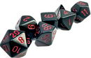 Polyhedral 7-Dice Set (Opaque Black/Red)