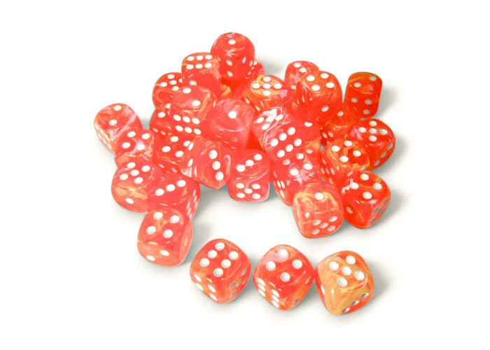 Chessex - 36D6 - Festive - Dahlia/White Luminary