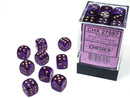 Chessex - 36D6 - Borealis - Royal Purple/Gold Luminary