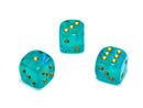 Chessex - 36D6 - Borealis - Teal/Gold Luminary