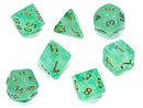 Chessex - 7 Piece - Borealis - Light Green/Gold Luminary