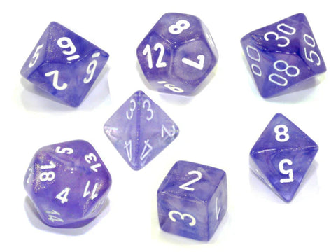 Chessex - 7 Piece - Borealis - Purple/White Luminary