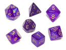 Chessex - 7 Piece - Borealis - Royal Purple/Gold Luminary