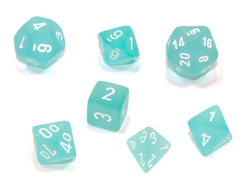 Chessex - 7 Piece - Frosted - Teal/White