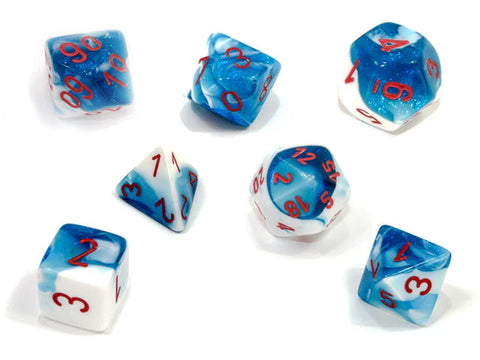 Chessex - 7 Piece - Gemini - Astral Blue-White/Red
