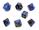 Chessex - 7 Piece - Gemini - Black-Blue/Gold