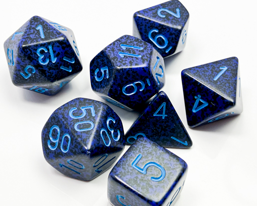 Polyhedral 7-Dice Set (Speckled Cobalt)
