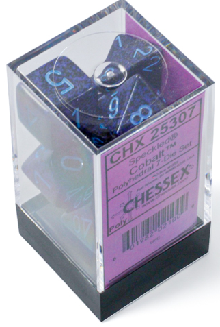 Polyhedral 7-Dice Set (Speckled Cobalt)