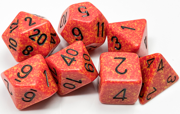 Polyhedral 7-Dice Set (Speckled Fire)