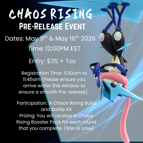 Pokemon - Mega Evolution: Chaos Rising Pre-Release - Sealed - Event Ticket