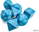 Polyhedral 7-Dice Set (Opaque Light Blue/White