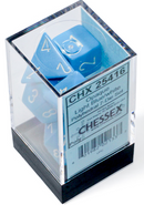 Polyhedral 7-Dice Set (Opaque Light Blue/White