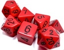 Polyhedral 7-Dice Set (Opaque Red/Black)