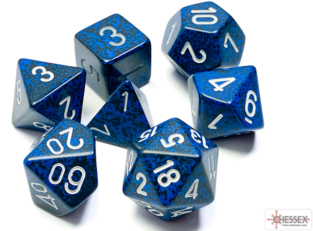 Polyhedral 7-Dice Set (Speckled Stealh)