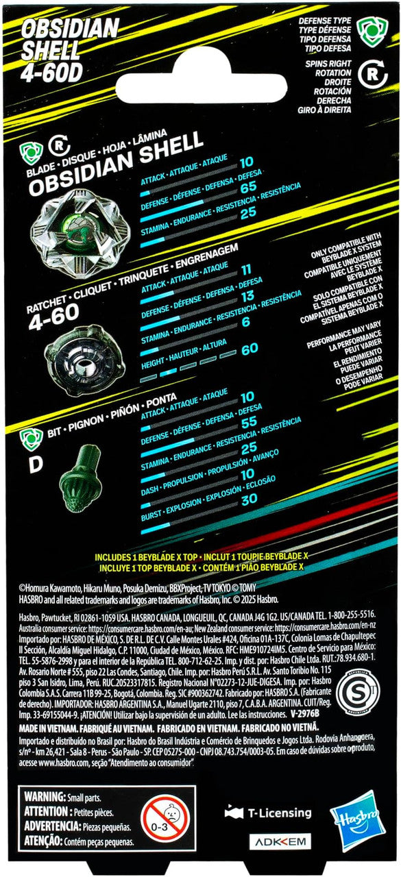 Beyblade X - Obsidian Shell 4-60D