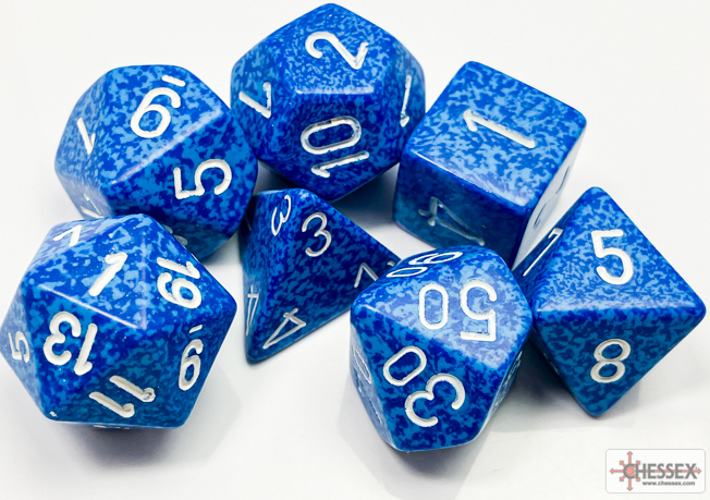 Polyhedral 7-Dice Set (Speckled Water)
