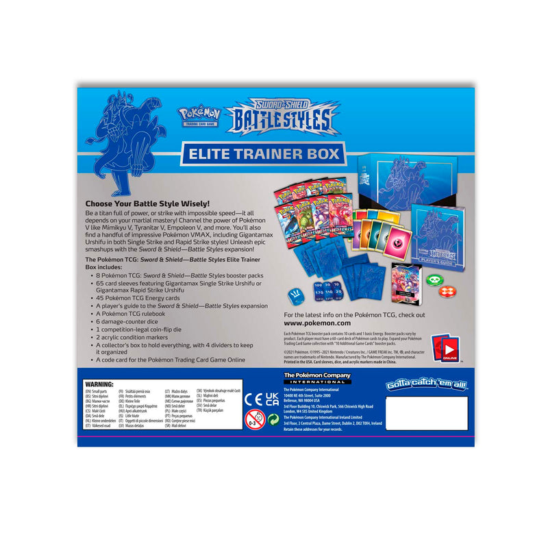 Pokemon - Sword & Shield: Battle Styles - Elite Trainer Box (Gigantamax Rapid Strike Urshifu)