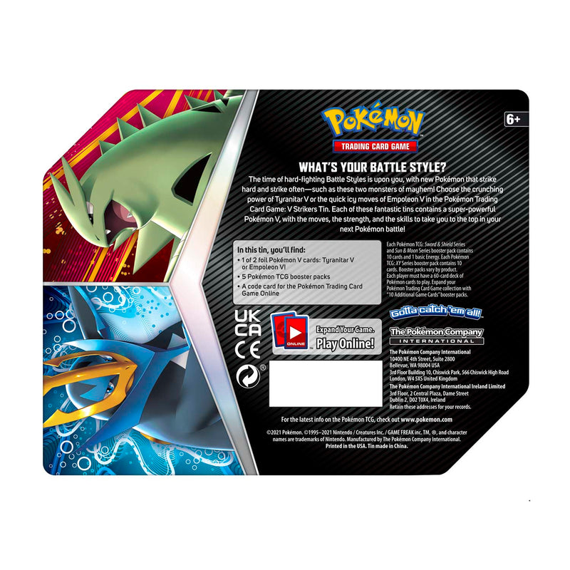 Pokemon - Sword & Shield: Battle Styles - V Strikers Tin (Tyranitar V)